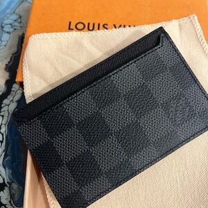 Louis Vuitton Black Checkered Card Holder